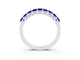 White gold Emerald Cut Tanzanite Prong-Set Eternity Band_9
