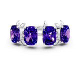 White gold Emerald Cut Tanzanite Prong-Set Half Eternity Band_18