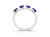 White gold Emerald Cut Tanzanite Prong-Set Half Eternity Band_21