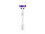 White gold Emerald Cut Tanzanite Solitaire Engagement Ring with Cathedral Setting and Four-Prong Mount_26