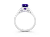 White gold Emerald Cut Tanzanite Solitaire Engagement Ring with Cathedral Setting and Four-Prong Mount_27