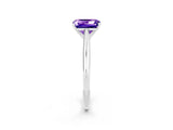 White gold Emerald Cut Tanzanite Solitaire Engagement Ring with Cathedral Setting and Four-Prong Mount_32