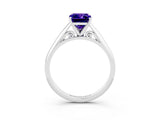 White gold Emerald Cut Tanzanite Solitaire Engagement Ring with Cathedral Setting and Four-Prong Mount_33