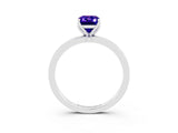 White gold Emerald Cut Tanzanite Solitaire Ring with Thin Band and Prong Setting_15