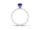 White gold Emerald Cut Tanzanite Solitaire Ring with Thin Band and Prong Setting_39