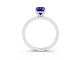 White gold Emerald Cut Tanzanite Solitaire Ring with Thin Band and Prong Setting_45