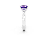 White gold Emerald Cut Tanzanite Solitaire Twist Band Prong Setting Ring_38
