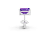10K White Gold 5.20 Carat Emerald Tanzanite Stud Earrings