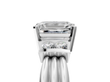 White gold Emerald Cut Three-Stone Channel Set Ring with Bar Prongs_119