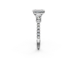 White gold Emerald Cut Three-Stone Diamond Pavé Band with Prong Setting_19
