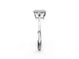 White gold Emerald Cut Three-Stone Solitaire Ring with Round Accent Diamonds and Four-Prong Setting_52
