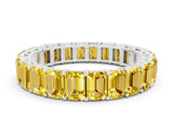 White gold Emerald Cut Yellow Sapphire Eternity Band with Shared Prong Setting_18