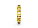 White gold Emerald Cut Yellow Sapphire Eternity Band with Shared Prong Setting_20