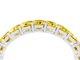 White gold Emerald Cut Yellow Sapphire Eternity Band with Shared Prong Setting_22