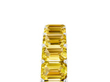 White gold Emerald Cut Yellow Sapphire Eternity Band with Shared Prong Setting_23