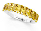 White gold Emerald Cut Yellow Sapphire Prong-Set Eternity Band_19