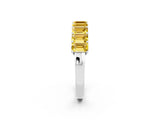 White gold Emerald Cut Yellow Sapphire Prong-Set Eternity Band_20