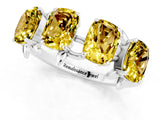 White gold Emerald Cut Yellow Sapphire Prong-Set Half Eternity Band_31