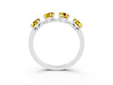 White gold Emerald Cut Yellow Sapphire Prong-Set Half Eternity Band_33