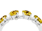 White gold Emerald Cut Yellow Sapphire Prong-Set Half Eternity Band_34