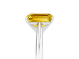 White gold Emerald Cut Yellow Sapphire Solitaire Engagement Ring with Cathedral Setting and Four-Prong Mount_101