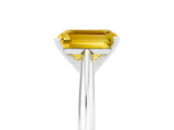 White gold Emerald Cut Yellow Sapphire Solitaire Engagement Ring with Cathedral Setting and Four-Prong Mount_35