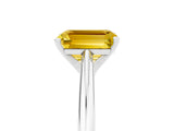 White gold Emerald Cut Yellow Sapphire Solitaire Engagement Ring with Cathedral Setting and Four-Prong Mount_41