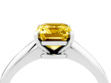 White gold Emerald Cut Yellow Sapphire Solitaire Engagement Ring with Classic Band and Four-Prong Setting_40
