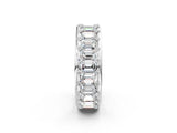 Silver Emerald Cut and Round Diamond Eternity Mens Band