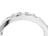 Silver Emerald Cut and Round Diamond Eternity Mens Band