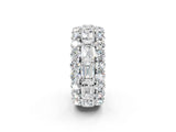 White gold Emerald Cut and Round Diamond Three-Row Eternity Mens Band_26