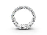 White gold Emerald Cut and Round Diamond Three-Row Eternity Mens Band_27