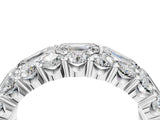 White gold Emerald Cut and Round Diamond Three-Row Eternity Mens Band_28
