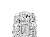 White gold Emerald Cut and Round Diamond Three-Row Eternity Mens Band_29