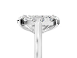 White gold Emerald Diamond Cluster Halo Solitaire with Four-Prong Setting_77