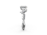 White gold Emerald Diamond Floral Vine Solitaire Engagement Ring_38
