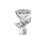 White gold Emerald Diamond Floral Vine Solitaire Engagement Ring_41