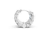 White gold Emerald Diamond Huggie Hoop Earrings_23