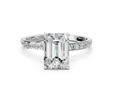 White gold Emerald Diamond Pavé Band with Six-Prong Setting_27