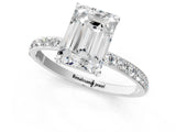 White gold Emerald Diamond Pavé Band with Six-Prong Setting_28