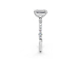 White gold Emerald Diamond Pavé Band with Six-Prong Setting_29