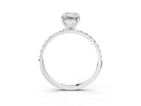 White gold Emerald Diamond Pavé Band with Six-Prong Setting_30