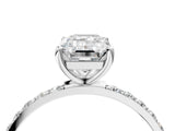 White gold Emerald Diamond Pavé Band with Six-Prong Setting_31