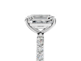 White gold Emerald Diamond Pavé Band with Six-Prong Setting_32