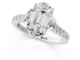 White gold Emerald Diamond Pave Band with Floral Prong Setting_29