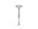 White gold Emerald Diamond Pave Band with Floral Prong Setting_30