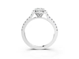 White gold Emerald Diamond Pave Band with Floral Prong Setting_31