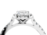 White gold Emerald Diamond Pave Band with Floral Prong Setting_32