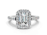 White gold Emerald Halo Diamond Pavé Solitaire Ring_51