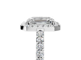 White gold Emerald Halo Diamond Pavé Solitaire Ring_56